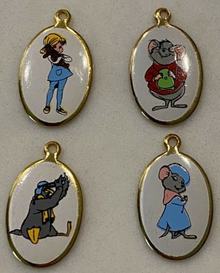 Rare Vintage Walt Disney Productions The Rescuers Charms Set of 4 2