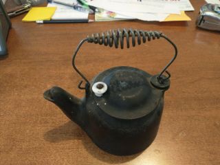Rare Vintage Antique Sidney Hollow Ware Cast Iron Tea Pot 1890 