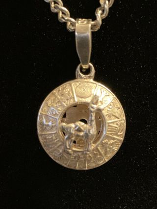 Sterling Peruvian Nazca Lines Pendant Llama With Sterling Chain Rare Jewely.  950