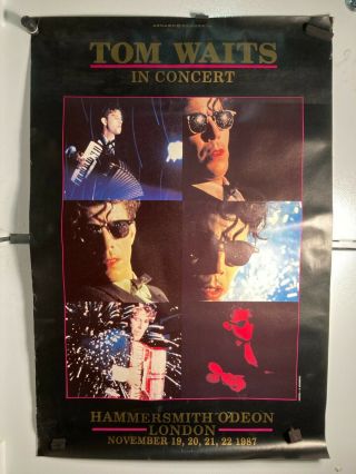 Tom Waits - Very Rare 1987 Uk Concert Poster / Hammersmith Odeon