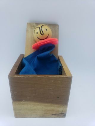 Vintage Clown Jack In The Box Wood Creative Playthings Japan Rare Collector