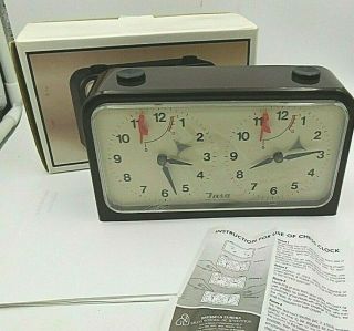 Rare Vintage 1990 Insa Mechanical Chess Clock Timer - Brown Plastic