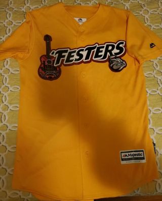 2016 Lehigh Valley Iron Pigs Majestic Festers Game Jersey Small Vintage Rare Htf