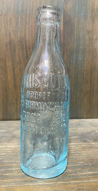 Rare Ice Blue Coca Cola Soda Bottle Birmingham Alabama Ala