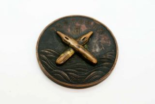 1902 Asian Writing Award Crossed Pen Nibs Bronze Medal Rare