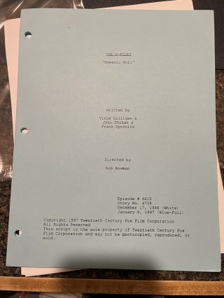 X - Files Memento Mori Crew Script Rare