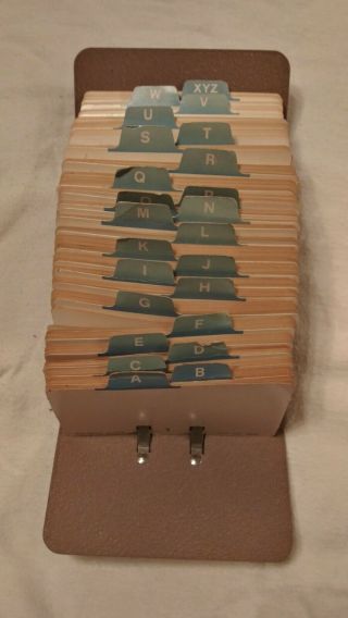 Zephyr American Metal Rolodex V File Jr.  Model V524 - J W/ Cards Vintage Rare