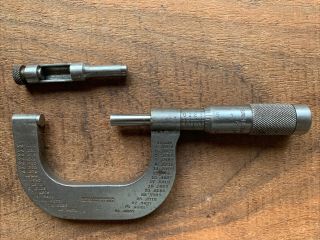 Vintage Rare Brown Sharpe 0 - 2 " Range Adjustable Mechanical Micrometer - Unique
