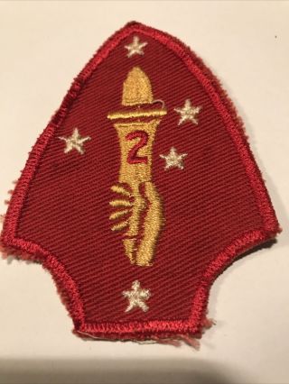 Rare Ww2 2nd Usmc Marine Corps Patch Yellow Hand On Twill Off Blanket