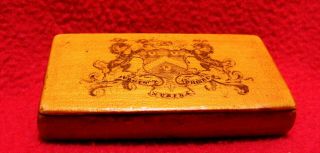 Marvelous Rare Antique 19th Century Wooden Snuff Box With Coat Of Arms