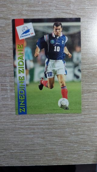 Very Rare Zinedine Zidane World Cup France 98 Panini Card