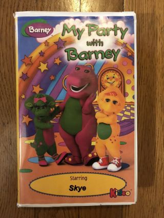 My Party With Barney Vhs Tape Starring Skye - Rare Kideo Personalized Video