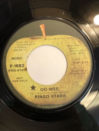 Ringo Starr Oo - Wee Apple Records P - 1882 Promo Rare