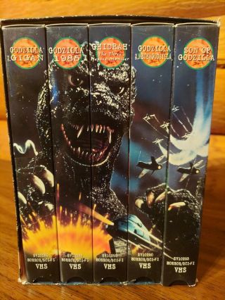 The Godzilla 5 - Pack (vhs,  1997,  5 - Tape Set) Rare Sci - Fi Horror Vs Mechagodzilla