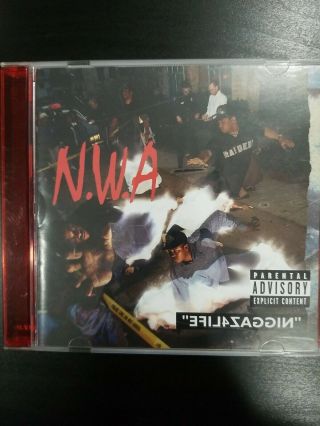 Rare Red Case Nwa Niggaz4life W/bonus N.  W.  A Dr Dre Cd No Scratch,  Poster Insert