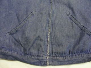 Vintage Rare Wrangler Blanket Lined Full Zip Denim Jean Jacket Size 46 USA 2