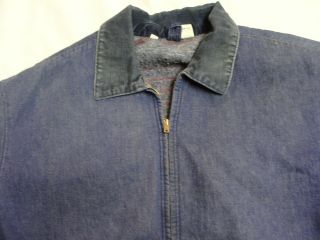 Vintage Rare Wrangler Blanket Lined Full Zip Denim Jean Jacket Size 46 USA 3