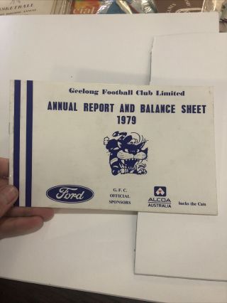 Rare 1979 Geelong Football Club Lions Annual Report Great Collectable