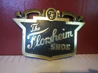 Wow Vintage Florsheim Shoe Store Display Sign Leather Rare Advertising