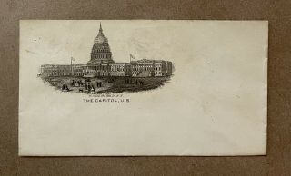 Rare Civil War Era [the Capitol Us] Cachet Cover: H.  Smith Ny,  Patriotic Litho