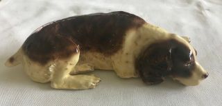 Rare Vtg Antique Porcelain Ceramic Dog Spaniel Setter Morten Studio Lying Down 2
