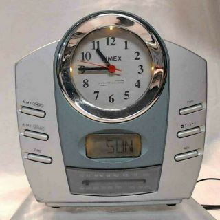 Rare Timex T318s Alarm Clock Radio 3 Relaxing Nature Sounds Analog Plus Digital