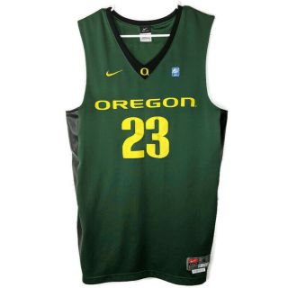 Oregon Ducks 23 Rare Ncaa Patch Nike Green Basketball Jersey Men 