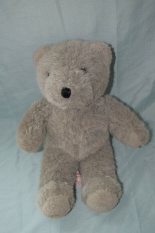 Rare Vintage 11” Love Land Gray Teddy Bear Plush Stuffed Animal Windsor Toy 1985