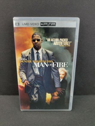 Man On Fire (sony Psp Umd Movie,  2006) Complete Video Denzel Washington Rare