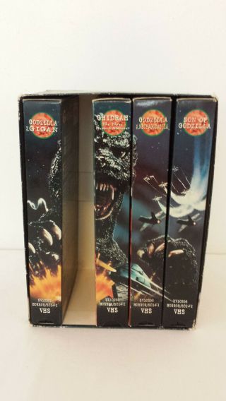 Rare Godzilla 5 Vhs Box Set 1998 Gigan Ghidrah Three Headed Mecha Megalon