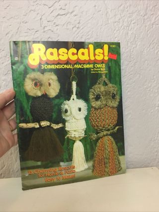 Rascals 3 - D 3 - Dimensional Owls Patterns Rare Macrame Craft Book 13 Owl Designs
