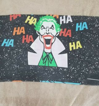 Vintage 1989 Batman And Joker Dc Comic Pillow Case Rare