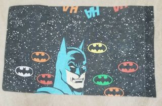 Vintage 1989 Batman and Joker DC Comic Pillow Case RARE 2