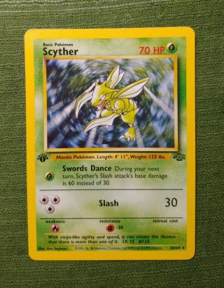 Scyther 26/64 1st Edition Rare (nm, ) Jungle Set,  Vintage Wotc Pokemon