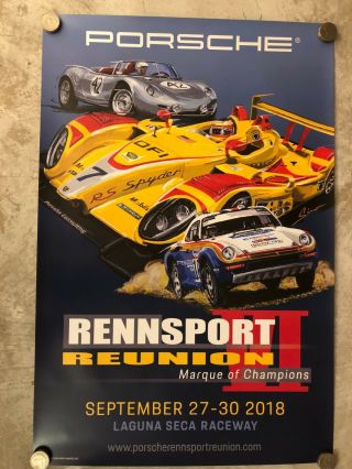 2018 Porsche Rennsport Reunion Vi Event Poster Rare Awesome 24x36 L@@k