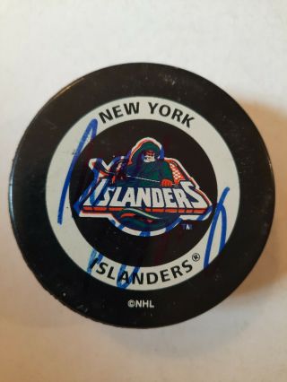 Mike Bossy Signed Rare Vintage York Islanders Nhl Official Game Puck