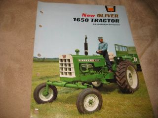 1966 Oliver 1650 Tractor Sales Brochure 1967 Rare
