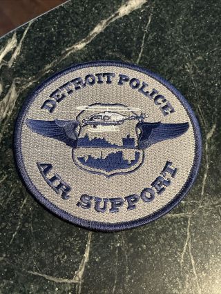 Detroit Mi Police Aviation Helicopter Air Support Patch Iron On Rare Logo 4”