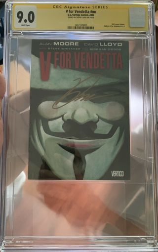 V For Vendetta N Dvd Ashcan Cgc 9.  0 Ss Signed By David Lloyd Rare Signature