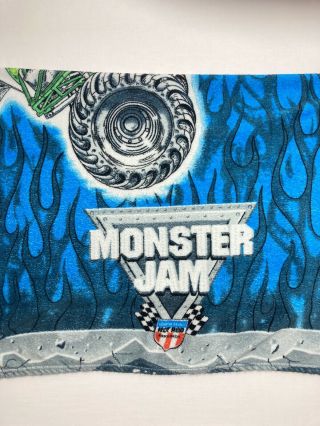 RARE 6’ Grave Digger 70” x 43” Monster Jam Hot Rod Lifted Truck Throw Blanket 3