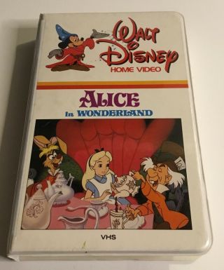Alice In Wonderland Vhs Walt Disney Home Video Rare 1983 White Clam Shell