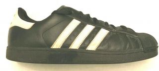 Vintage Adidas Black White Stripes Mens Sneaker Rare Brand W 3 Stripes Logo Sz 8
