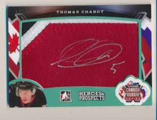 Rare Signed 2015 - 16 Itg H&p Canada/russia Series Patch Chabot Senators 3cl Sp/10