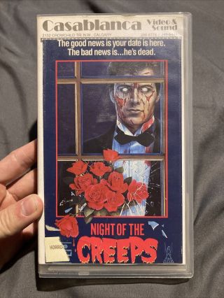 Night Of The Creeps Vhs Cutbox Horror Rare