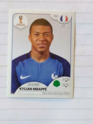 Kylian Mbappe Panini World Cup Russia 2018 209 France Rare