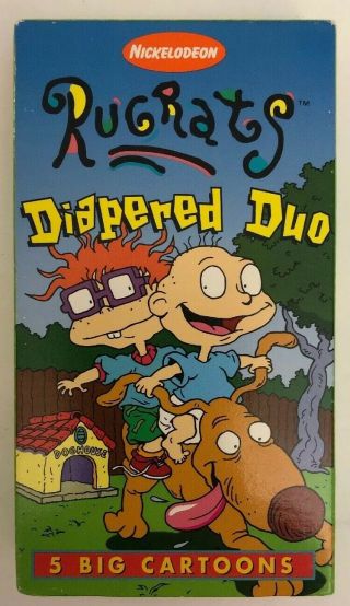 Vhs Video - Rugrats Diapered Duo 5 Big Cartoons - Rare Vintage - Ships N 24 Hrs