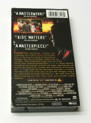 KIDS 1995 VHS Unrated 90 ' s Larry Clark Film RARE OOP VG Cond.  FAST SHIP 2