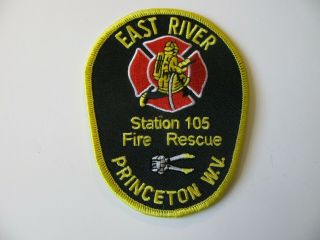 East River Princeton West Virginia Wv Fire Rescue Dept Patch Iron On 3.  5” Rare