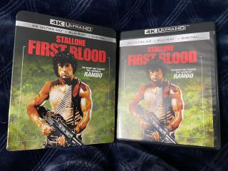 Rambo First Blood 4k Ultra Hd,  Blu Ray (no Digital) W/ Rare Oop Slipcover,