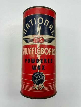 Vintage Rare National Table Shuffleboard Powder Wax Can